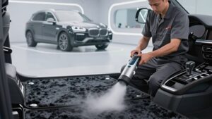 Профессиональная чистка ковролина Porsche и BMW в современной студии по трендам 2026 года